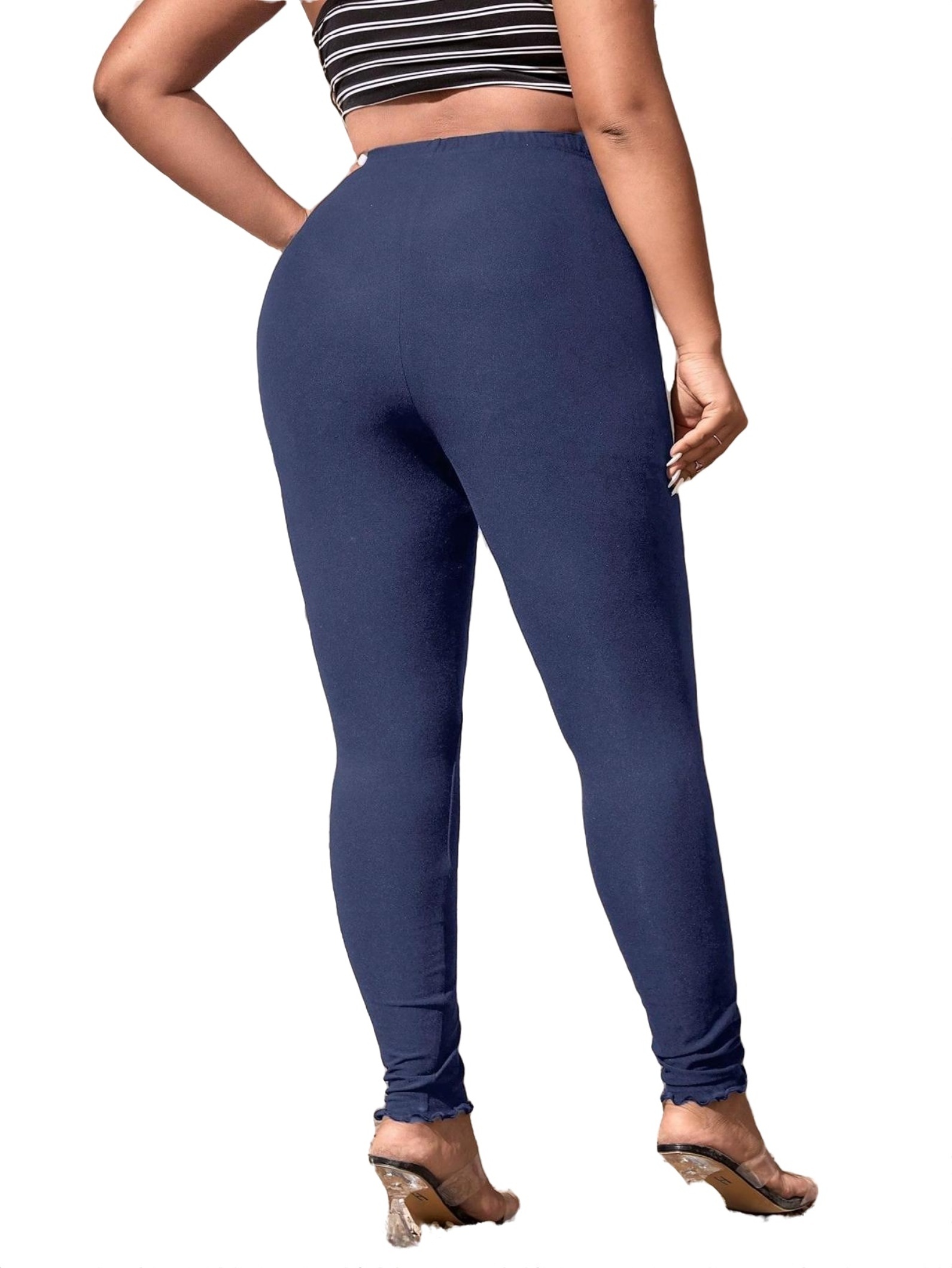 Plus Size Navy Blue Soft Touch Leggings