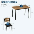 thumbnail image 2 of 5Pcs Dining Table Set for 4, Space-Saving Kitchen Table with Upholstered Chairs, Modern Angled Corner Design, Compact Dinner Set for Small Spaces, Apartment, Dining Room, Retro Brown, 2 of 9