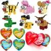 Syncfun 26 Packs Heart Shape Prefilled Animal Building Blocks With Valentines Cards for Lego Party Supplies,Valentine Heart Lego Set for Kids Gifts