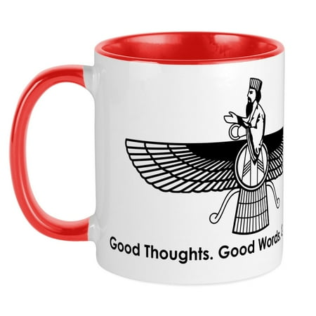 

CafePress - Farvahar Design II: Good Thoughts Words Deeds Mu - Ceramic Coffee Tea Novelty Mug Cup 11 oz