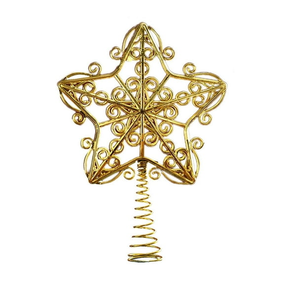 Konghyp Xmas Topper Treetop Christmas Light, Christmas Tree Star Topper, Holiday Tree Decor, Metal 5-Point Star Ornament, Indoor Outdoor Festive Decoration