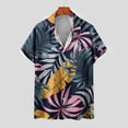 thumbnail image 5 of WREESH Mens Hawaiian Shirts Short Sleeve Button Down Shirt Tropical Graphic Printed Shirts Summer Beach Shirt Navy, 5 of 5