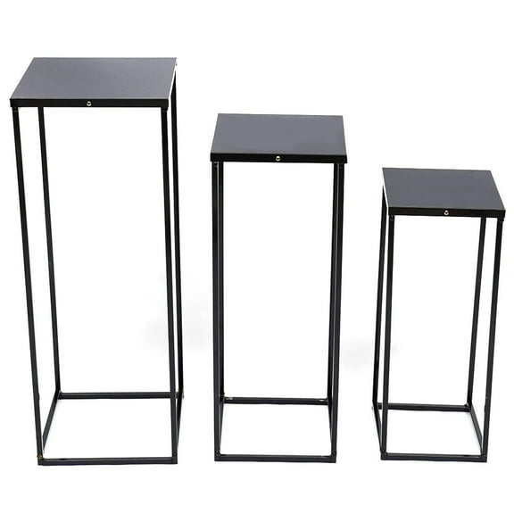 3x Square Metal Plant Stand Garden Flower Pot Holder Home Bedroom Display Rack