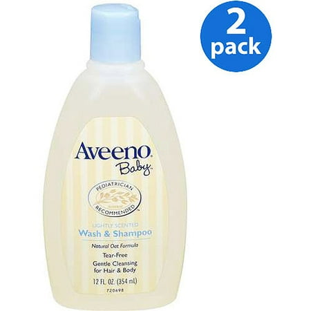 Aveeno Baby Lightly Scented Wash & Shampoo, 12 oz (Pack of 2)