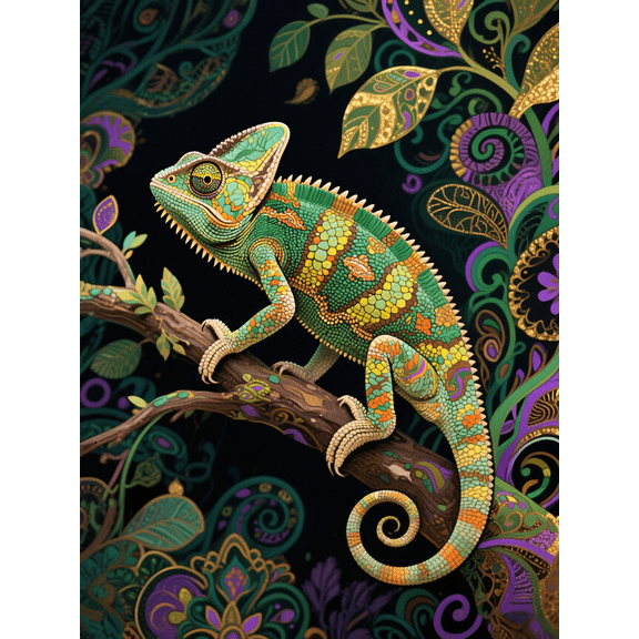 wooden puzzle antasy Lizard on BranchIntelligent Game Fit togather a magic Art for home Decoration or Prensent 1000 pieces