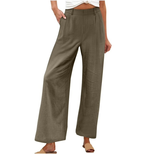 Abcnature Pantalon Grand Décontracté pour Femmes Taille Haute