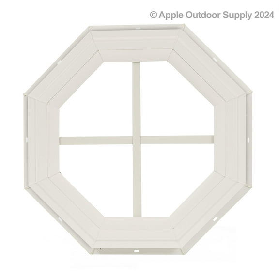 Shed Window 14" Octagon Gable J-Lap White PVC for Sheds, Playhouses, and Chicken Coops 1 PK (WOCTPV14WJ-BX1)