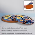 thumbnail image 4 of Geometric Cube 6PCS Round Microfiber Leather Car Coasters, 11x11 cm/4.3x4.3 in, Set of Cup Holders for Car, Absorbent Drink Coasters for Car, Car Accessories, 4 of 6