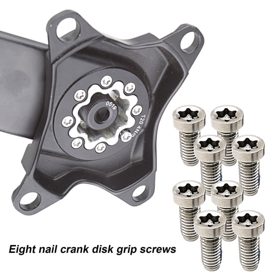 harmtty 8Pcs Stone Chainring Bolts Precise Thread High Strength Stainless Steel Bike MTB Brake Disc Screws Crank Bolts for Sram,Silver