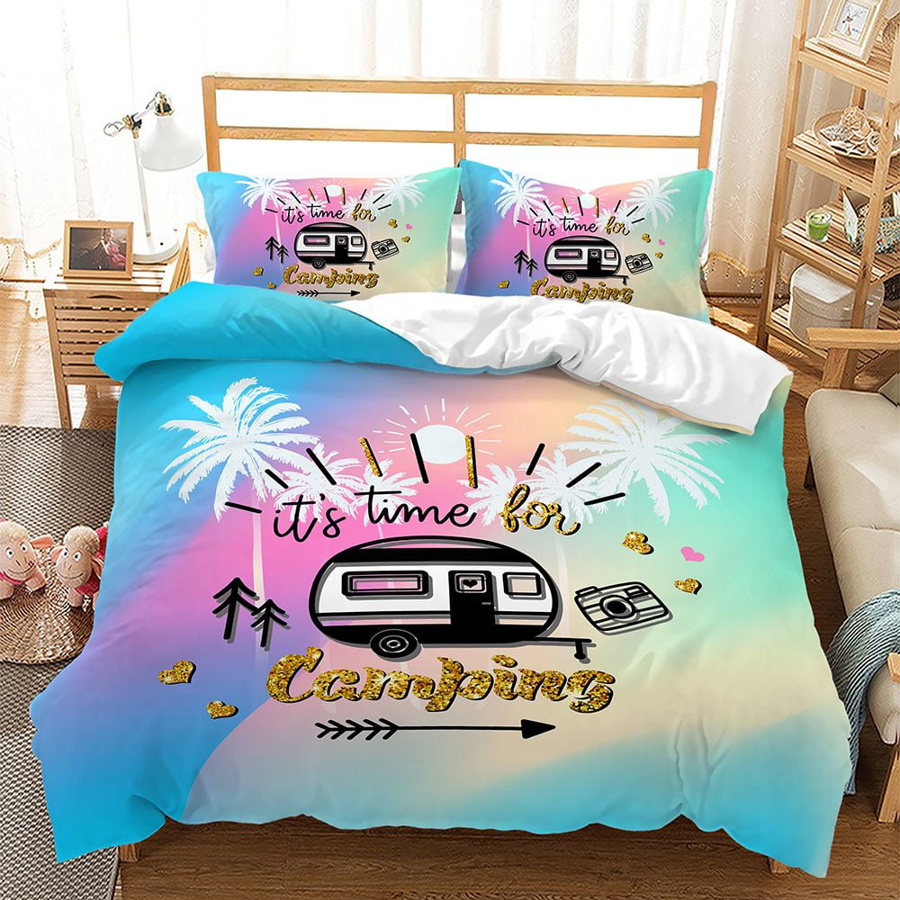 3D Colorful Car Bus Print Duvet Cover Sets Bed Bedding Set Comforter Cover New Year Decor for