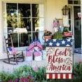 thumbnail image 5 of Husfou 12" x 18" Burlap 4th of July Garden Flag, God Bless America Patriotic Double-Sided, 5 of 7
