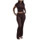 thumbnail image 1 of Conjuntos de 2 piezas para mujer: top ajustado de manga corta y leggings acampanados de talle bajo, ropa deportiva de viscosa 92 % para el día a día y ocasiones informales, 1 of 4