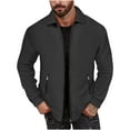 thumbnail image 2 of Aueoeo Men's Lightweight Jackets Zipper Casual Solid Stand Collar With Long Sleeved Outwear Jacket Casual Jacket Zip Up Coat Work Golf Outwear on Clearance, 2 of 6