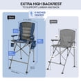 thumbnail image 3 of REDCAMP Extra Tall Camping Chairs for Adults 330lbs, Lawn Chairs Portable Bar Height Foldable Outside Director Chair with High Back Footrest, 6 Pack, 3 of 9