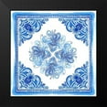 thumbnail image 2 of Diannart 12x12 Black Modern Framed Museum Art Print Titled - Artisan Tile Blue I, 2 of 5