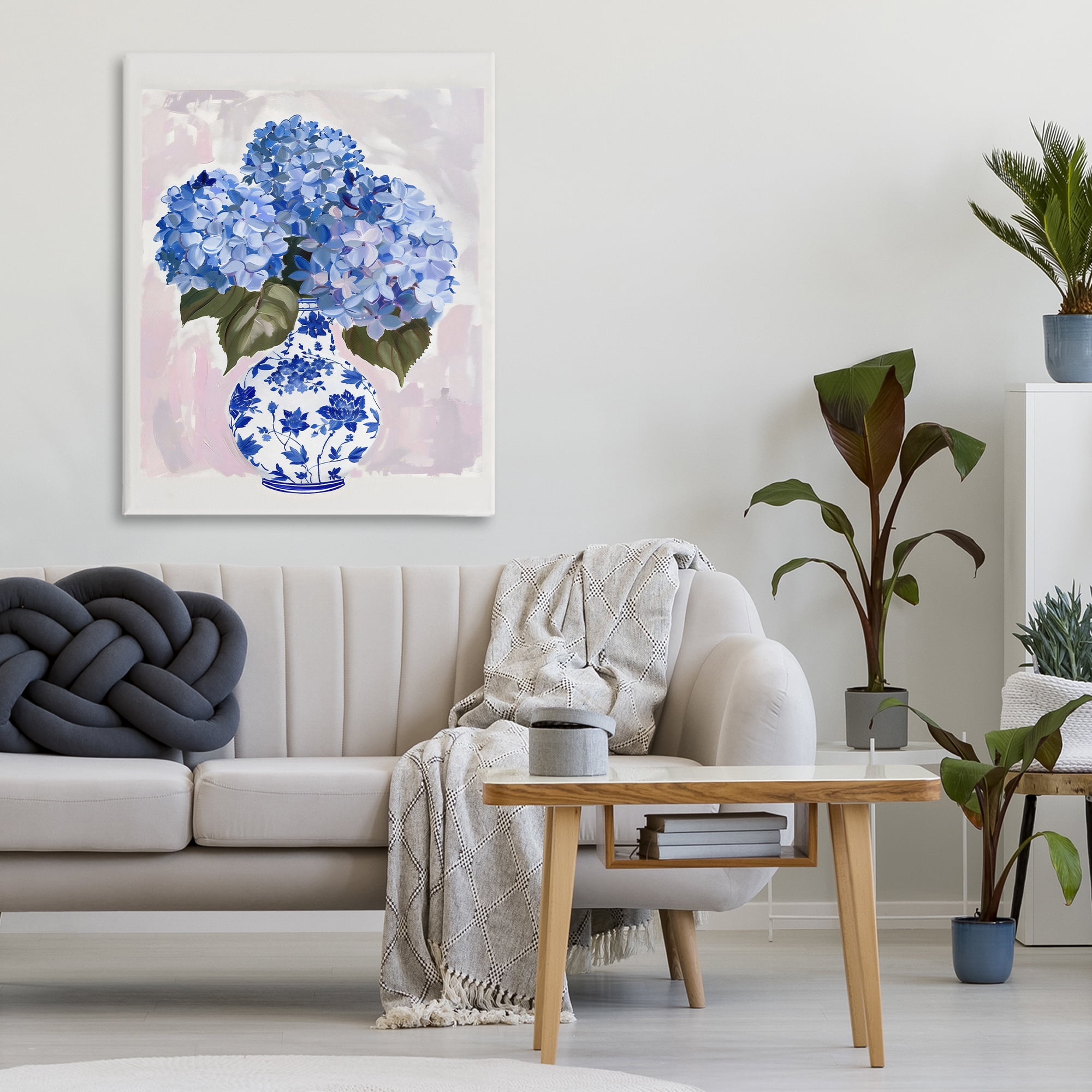 Stupell Industries Blue Hydrangea in Porcelain Vase Canvas Wall Art, design by The Prints Vibe