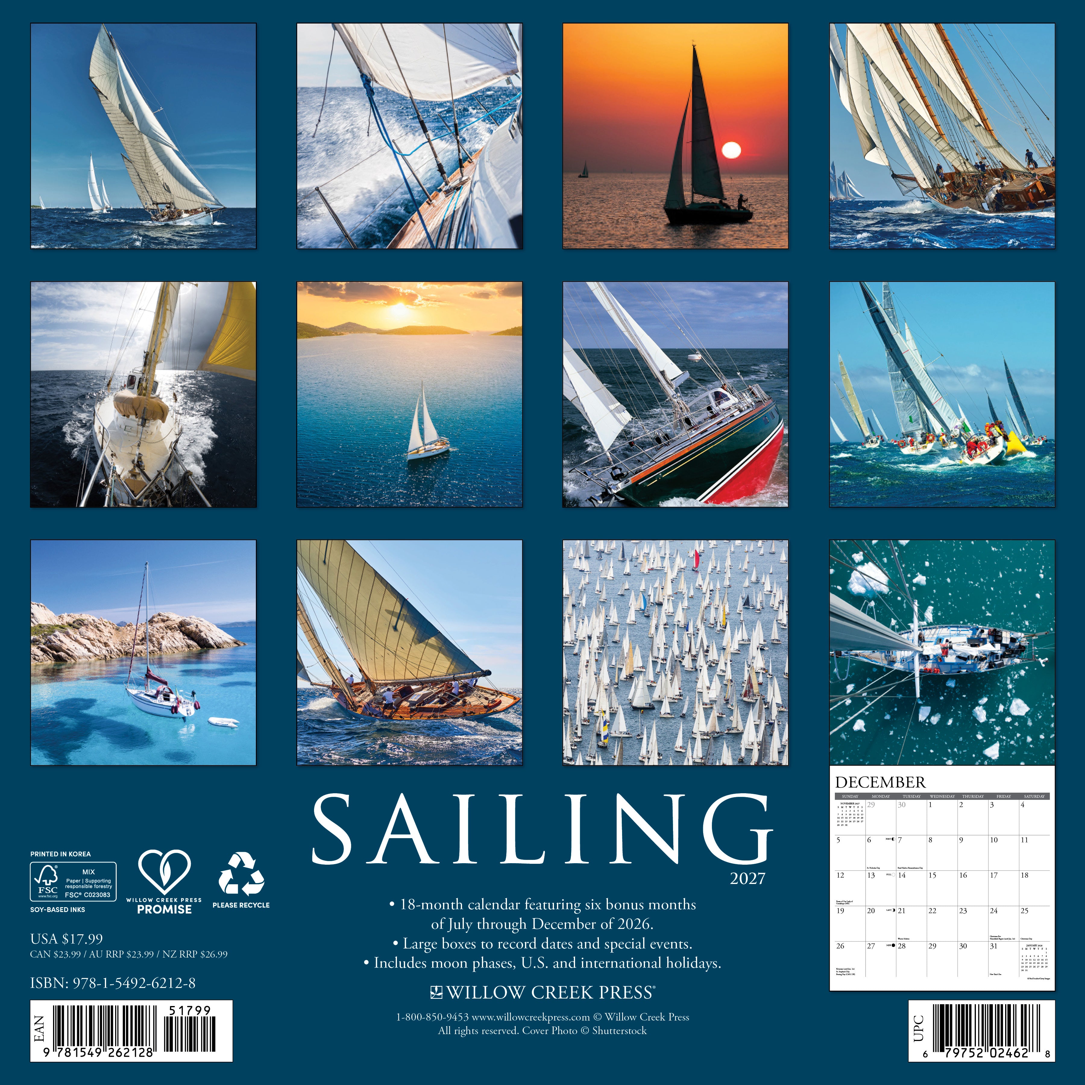 Willow Creek Press, Sailing 2027 Wall Calendar