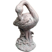 Solid Rock Stoneworks 23" Head Down Flamingo Concrete Statue, Brick Color