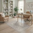 thumbnail image 2 of ODIKA Floral Medallion With Distressed Scroll Border And Botanical Sprays Vintage Non-Slip Chair-Friendly for Home Office, Gaming Room, Under Desk, 2 of 7