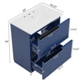 thumbnail image 3 of 30" Fluted Design Bathroom Vanity with Storage, Modern Minimalist Bathroom Vanity with Soft Close Drawers, Freestanding Storage Cabinet with Ceramic Sink for Bathroom, Blue, 3 of 7