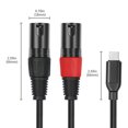 thumbnail image 2 of Cable USB-C a doble XLR de 3 pines trenzado tipo C a cable estéreo de salida XLR, 2 of 9