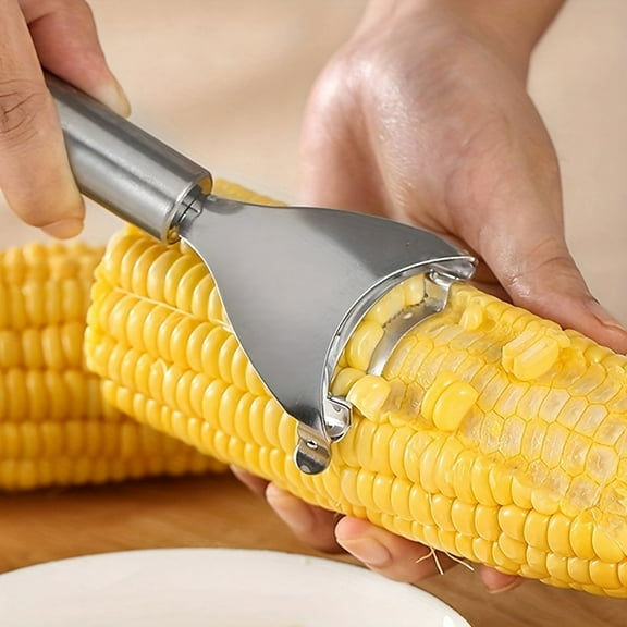 1pc Stainless Steel Corn Planer – Durable Kernel Cutter & Manual Corn Stripper for Home Cooking, Family Dinners, BBQ Parties & Outdoor Picnics