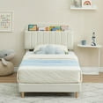 thumbnail image 5 of Twin Full Bed Frame with Bookcase Headboard - Upholstered Velvet Platform Bed, 890LB Capacity, Noise-Free, Heavy-Duty Steel Legs, Easy Assembly, 5 of 7