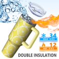 thumbnail image 5 of OBREWU Lemon Tumbler with Handle and Lid,Lemon 40oz Double Wall Vacuum Insulated Tumbler,Cups Gift for Women and Men, 5 of 7