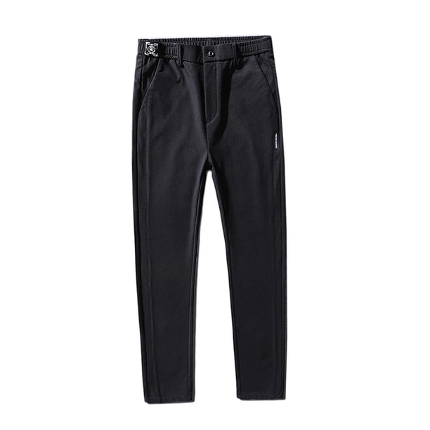 Hombres Pantalones casuales Pantalones de verano de ajuste Calle Transpirable Seda de hielo negro 33 jinwen Pantalones tipo cargo