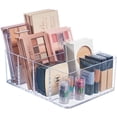 thumbnail image 2 of Dosaele 4 Compartment Clear Plastic Organizer | Rectangular Divided Makeup and Vanity Container | Vertical Use for Eyeshadow Palettes | Round corner design, 2 of 5