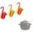 thumbnail image 1 of Elevadores de tapa para ollas, soporte de tapa de olla resistente, liberador de vapor a prueba de derrames para ollas y sartenes, Gadg de cocina con forma de saxofón único Adepaton ZJWJ264, 1 of 1