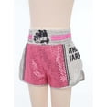 thumbnail image 3 of Hansber Boys Muay Thai Fight Shorts Sequins MMA Kickboxing Grappling Training Bottoms Combat Sport Shorts Pink 8, 3 of 7