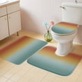 thumbnail image 4 of Bohemian Gradient Green Bathroom Rugs Set Modern Minimalist Orange Yellow Ocean Beach Non Slip Absorbent Soft Bath Mats 3 Piece Set with Bathroom Rug, U-Shaped Floor Mat, Toilet Seat Cover Large Size, 4 of 9