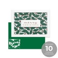 thumbnail image 3 of Masterpiece Holly Berry Merry Christmas Laser Cut Cards / 10 Boxed Holiday Card Set With Coordinating Full Color Envelopes / 5" x 7" Laser Cut Folded Winter Greenery Greeting Cards With Inside Verse, 3 of 6
