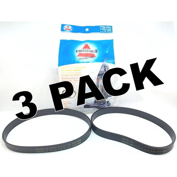 3 Pk, Bissell Vacuum Belts, Style 7 9 10 12 14 16 2Pk 32074