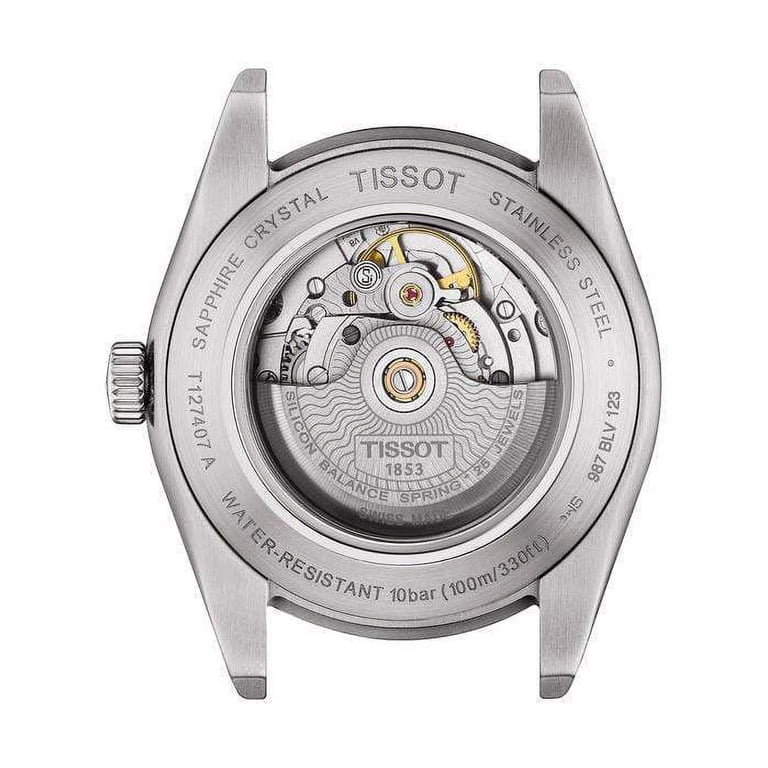 Tissot Men's Powermatic 80 Silicium Watch, Green Dial, Silver-tone