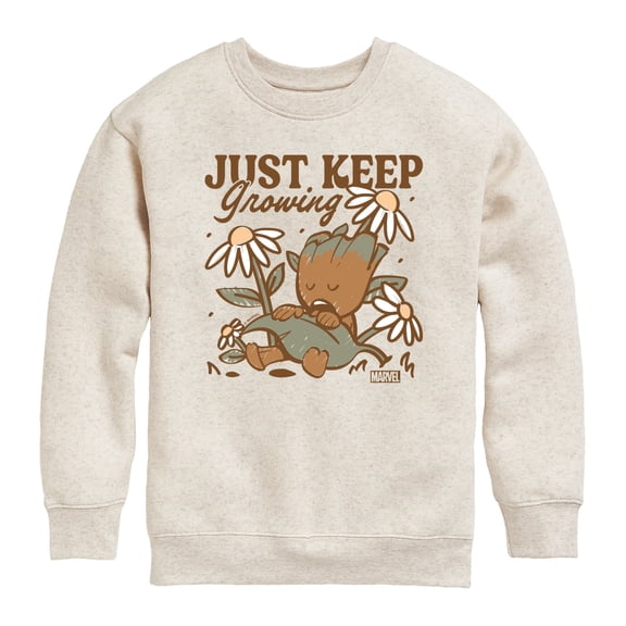Guardians Of The Galaxy - Groot Keep Growing - Youth Boys Crew Fleece Sweatshirt