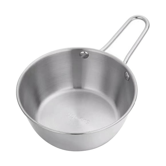 onlyliua para Interior/Exterior Cuenco para Condimentos de Aperitivos para Cocinar con Asa, Cuenco para Arroz Dorado, Cuenco para Vino Frío y Caliente, Cuenco para Vino de Arroz de Acero Inoxidable