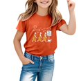 thumbnail image 3 of Gzbliryd Graphic T-Shirt Short Sleeve Summer Blouse Summer T Shirts for Boys Girls Cute Summer Tops Girl Summer Clothes (Orange,3-4 Years), 3 of 5