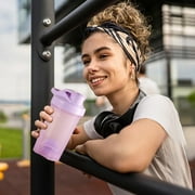 JeashCHAT 500ml Protein Shaker Bottles for Protein Mixes, Leak Proof Shaker Cups for Protein Shakes, Sports Fitness Water Bottle, Pre Workout Protein Drink Shaker Cup, Purple