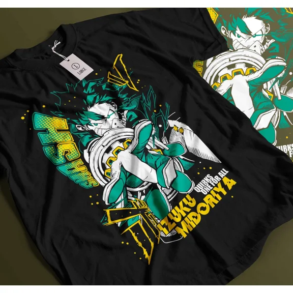 Bakugou T-Shirt Izuku Midoriya Deku My Hero Academia Midoriya Izuku Black 240 | eBay