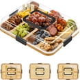 thumbnail image 5 of Bamboo Cheese Board with Clear Acrylic Lid, Leakproof & Reversible, Serving Platter for Parties & Camping, 5 of 12