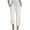 White, variant on GEWSEY Capri Pants for Women Casual 2025 Summer Drawstring Elastic Waist Linen Pant Straight Wide Leg Pocket Cropped Trouser (White, L)
