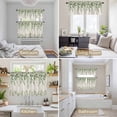 thumbnail image 6 of Sage Green Eucalyptus Kitchen Curtains Sets for Windows 36 Inch Length, Farmhouse Weeping Leaves Linen Rod Pocket Window Treatments Tier Curtains and Valances Set for Bedroom/Bathroom, 6 of 8