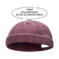 thumbnail image 2 of Slccxzc Men's Washed Cotton Brimless Hat Vintage Docker Beanie Cap Rolled Cuff Skullcap for Casual Wear, 2 of 7