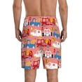 thumbnail image 3 of Daiia Cartoon with Traffic Elements Mens Woven Stretch Pajama Short,Short Pajama Pants-Medium, 3 of 9