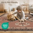 thumbnail image 4 of ODIKA 6'x9' Black Gray Geometric Design Washable Area Rug Intricate Graphite Patterns with Blush Accents Easy Care, Non-Shedding, for Queen Size Bedroom Under Bed Master Suite, 4 of 7