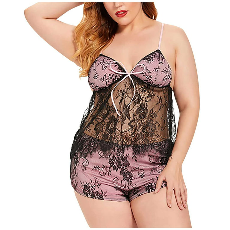 uublik Lingerie Set for Women Sexy Naughty Plus Size Lace Sexy Naughty  Bodysuit Babydoll 