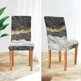 thumbnail image 4 of Golden Black Marble Dining Chair Covers Set of 4 Spandex Stretch Seat Protector for Home Party Hotel Wedding, 4 of 6