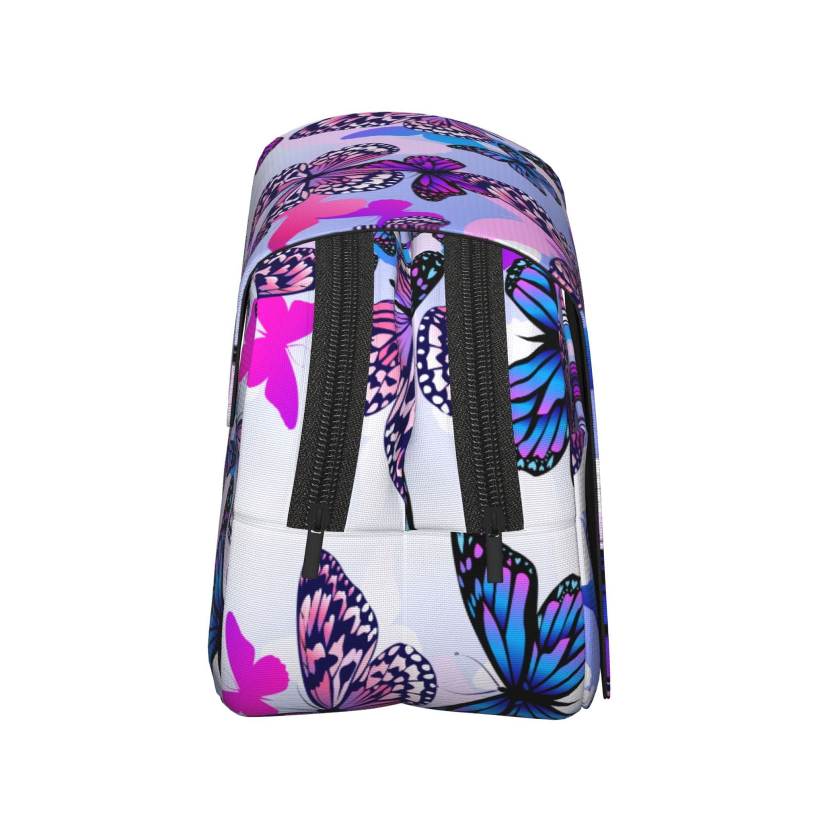 Rateoe Flying Butterflies Pattern Double Clamshell Pen Case, Storage Organizer with Two Zipper Compartments– Holds Up to 50 Pencils & Pens
